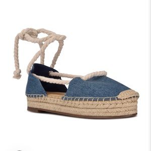 Denim Espadrilles with Rope tie by Nine West. size 9.5